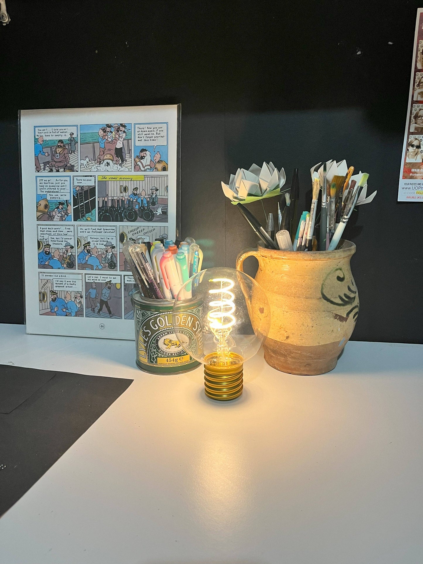 Cordless Light Bulb USB Table Lamp | Spiral Filament Lightbulb