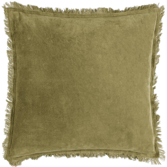 Moss frayed edge cushion