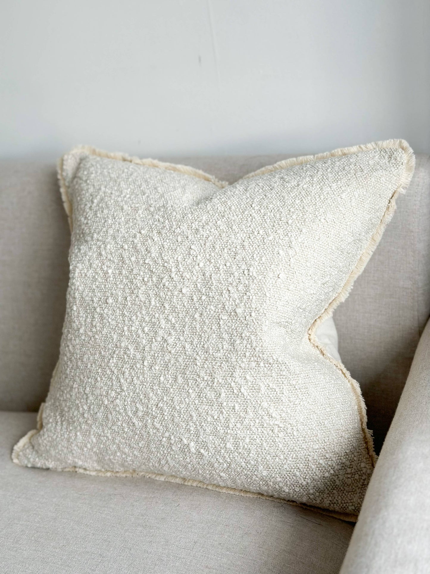 Cream Boucle Cushion Cover 45 x 45cm