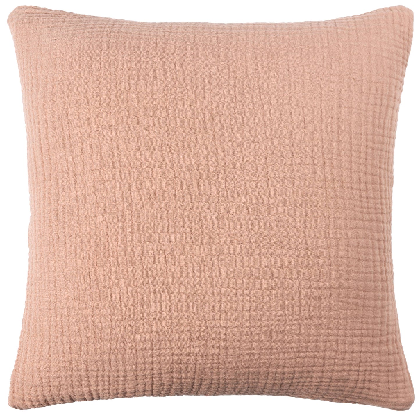 Lark Muslin Crinkle Cotton Cushion Pink Clay