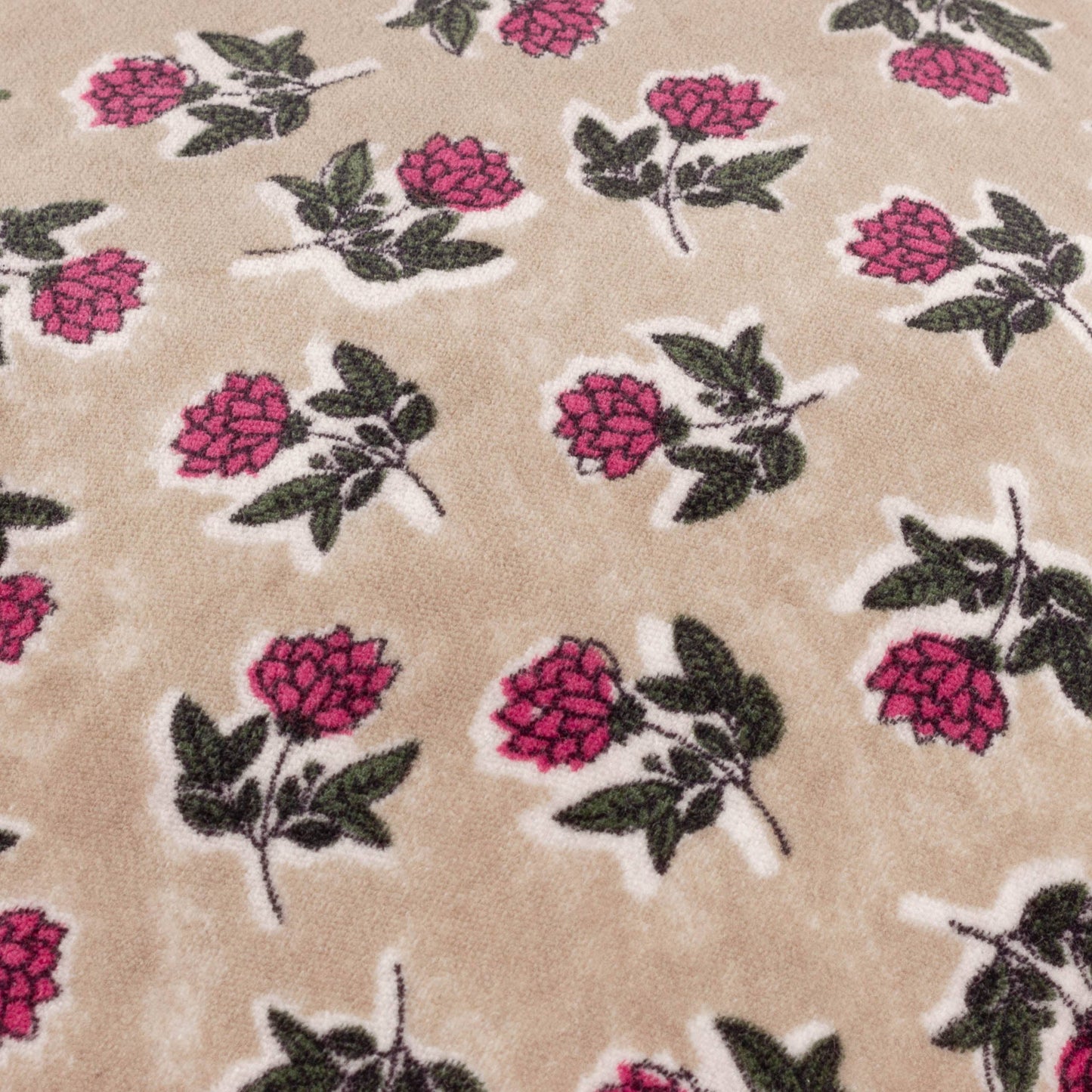 Floral velvet and pint ruffle Printed Cushion