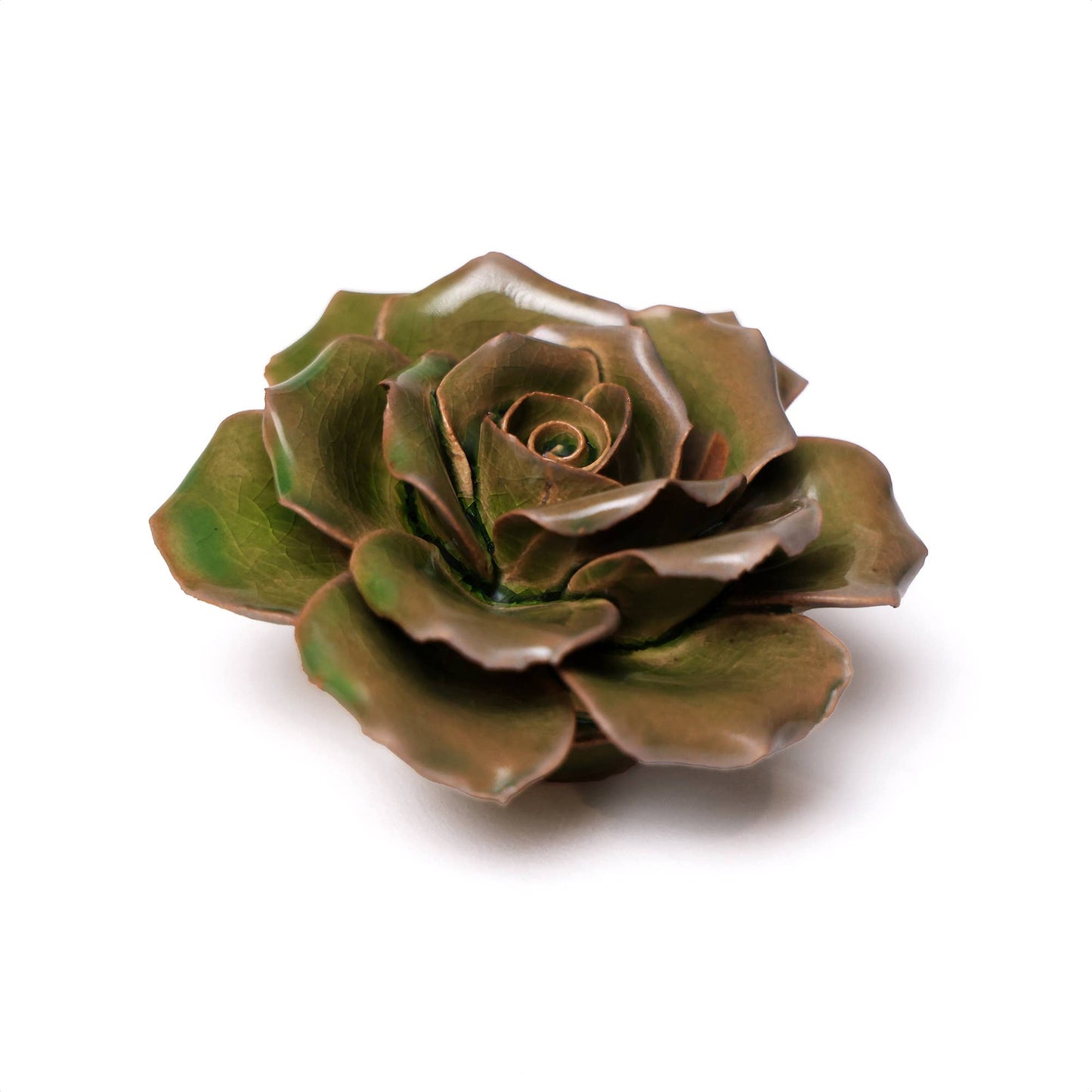 Ceramic Flower wall decor - Rose Green