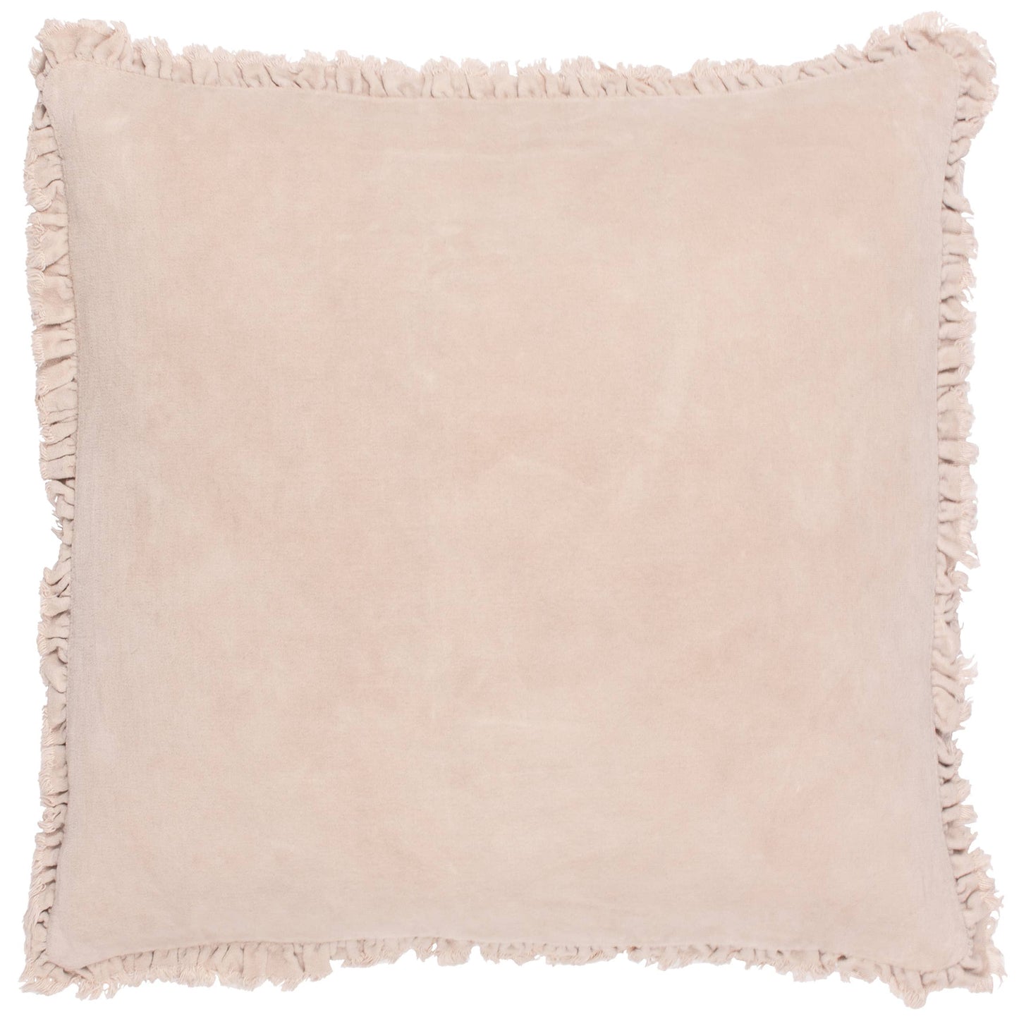 Bertie Washed Cotton Velvet Cushion Natural