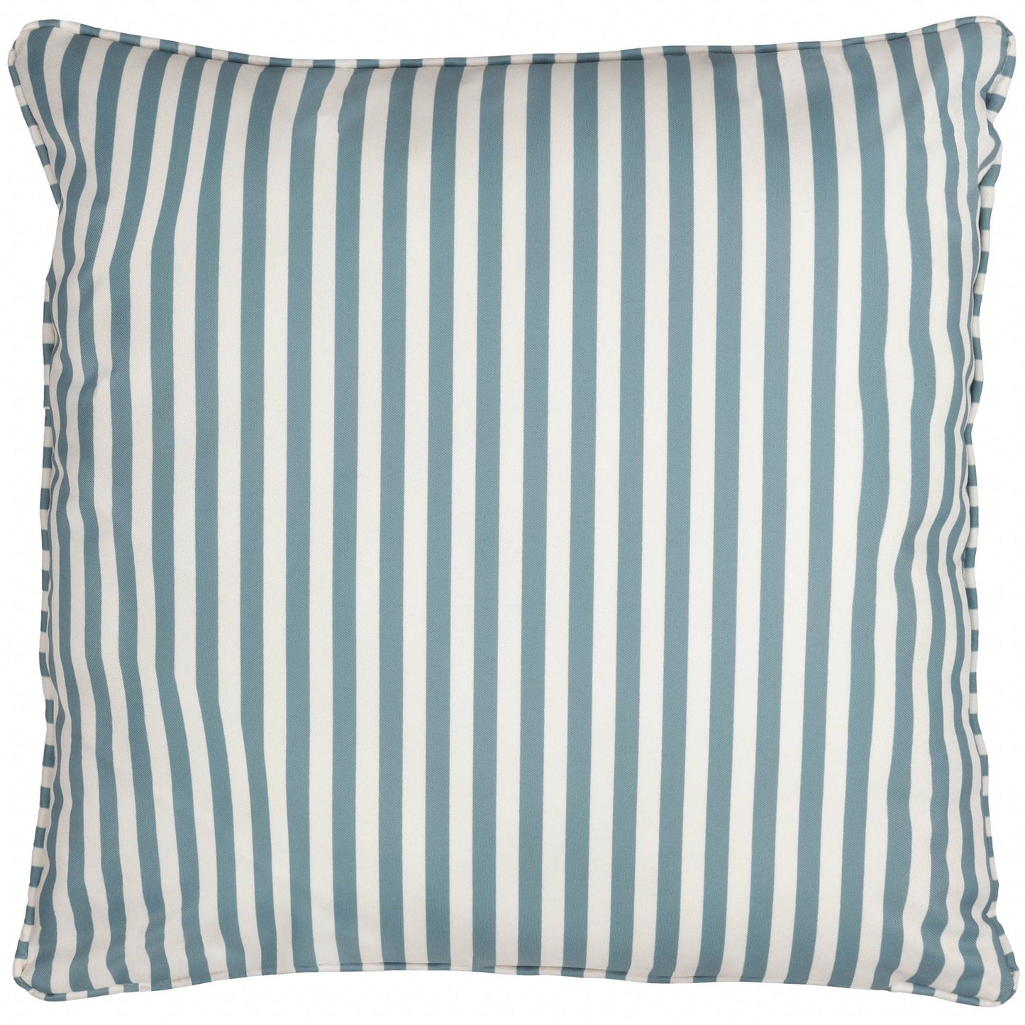 Floral Outdoor Cushion Duck Egg Blue and stripe reverse