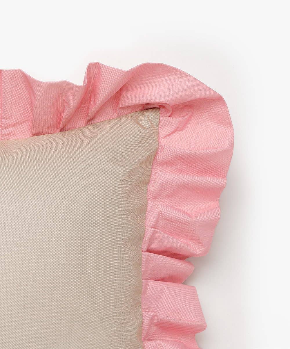 Outdoor Pillow Ruffle Beige/Pink