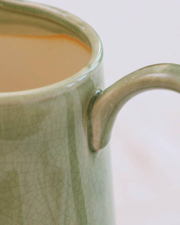Green Fern Pitcher Jug Vase