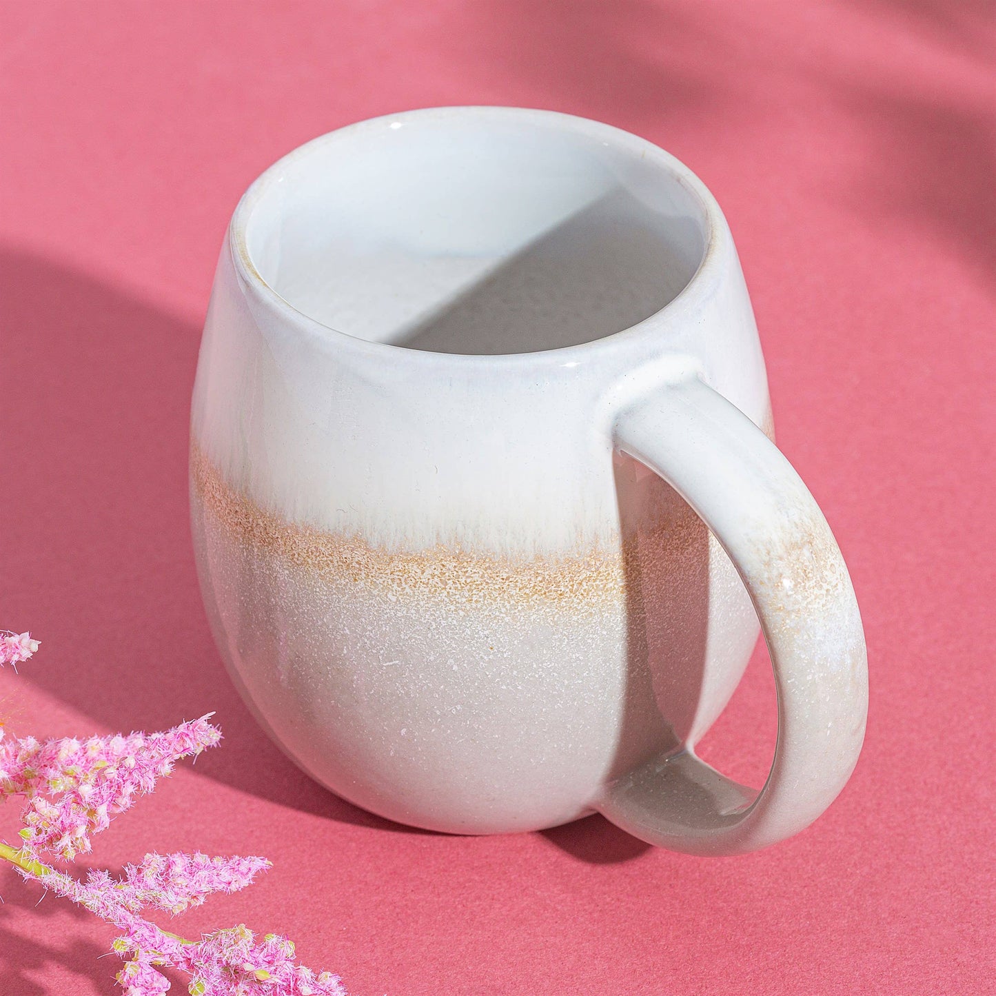 Dip Glazed Ombre Pink Grey Mug