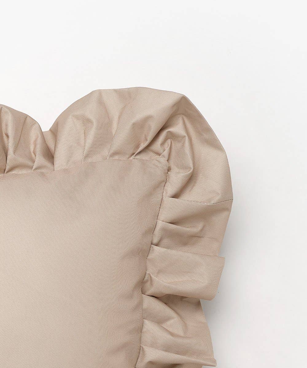 Outdoor Pillow Ruffle Beige