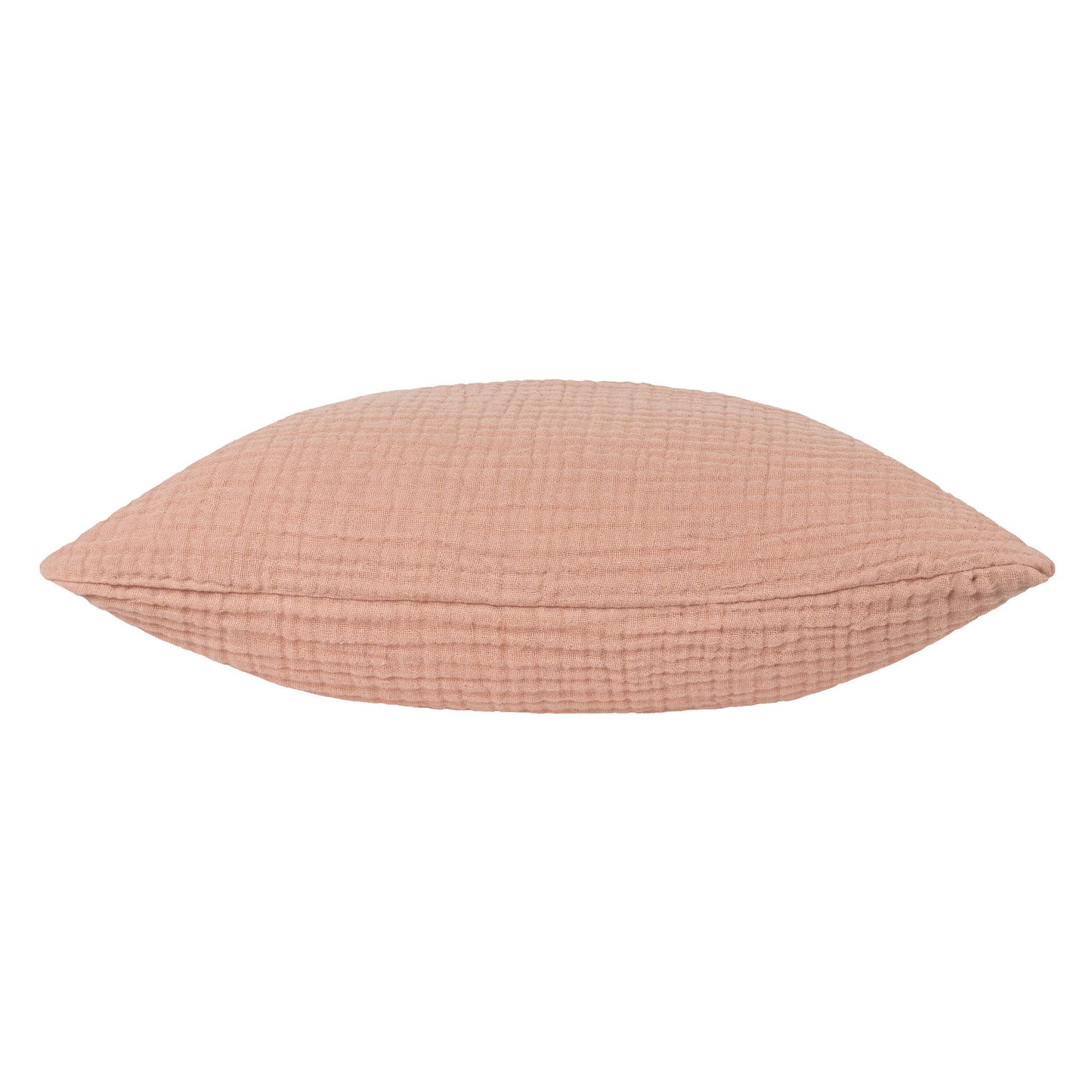 Lark Muslin Crinkle Cotton Cushion Pink Clay