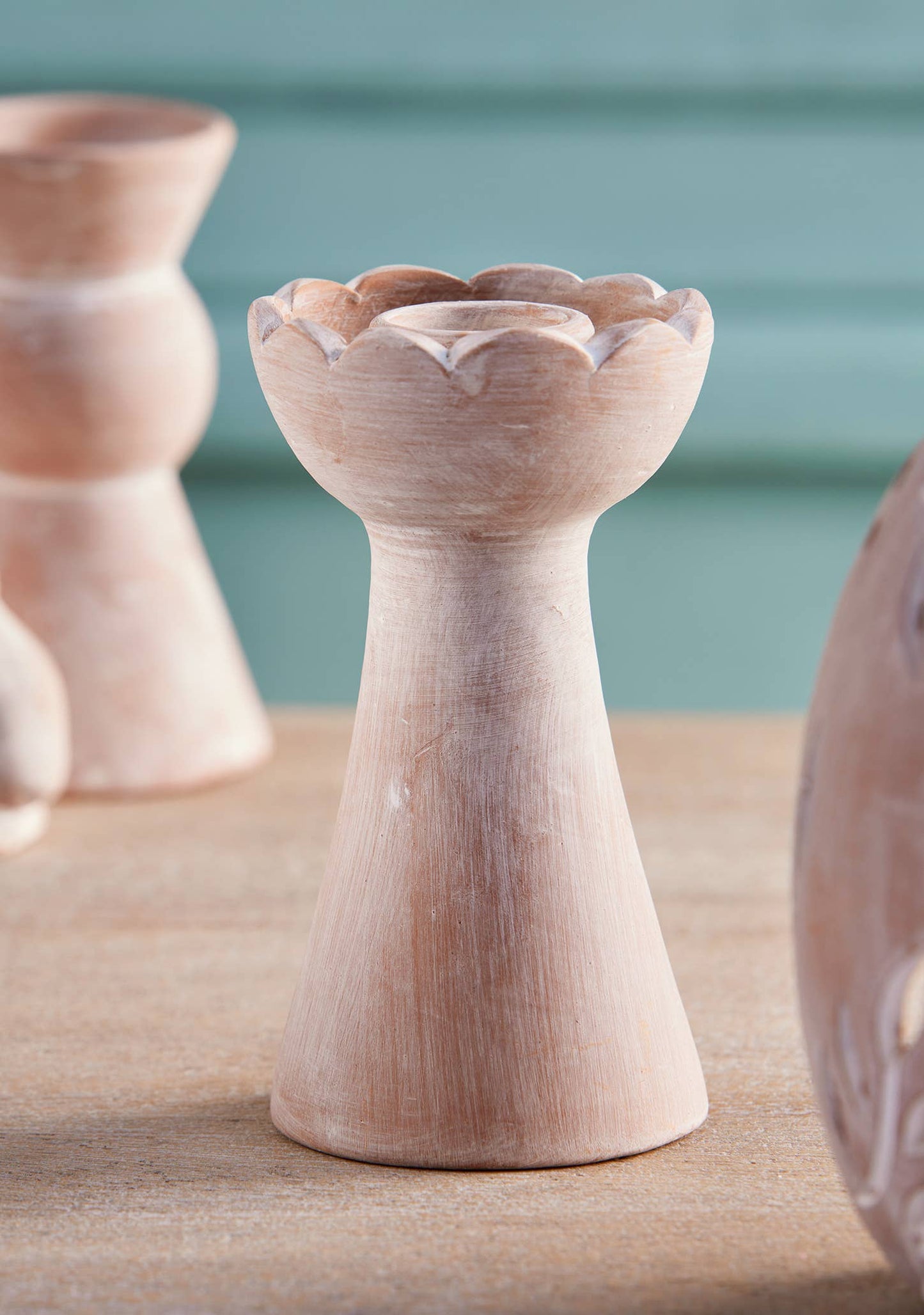 Terracotta Waterlily Candle Holder