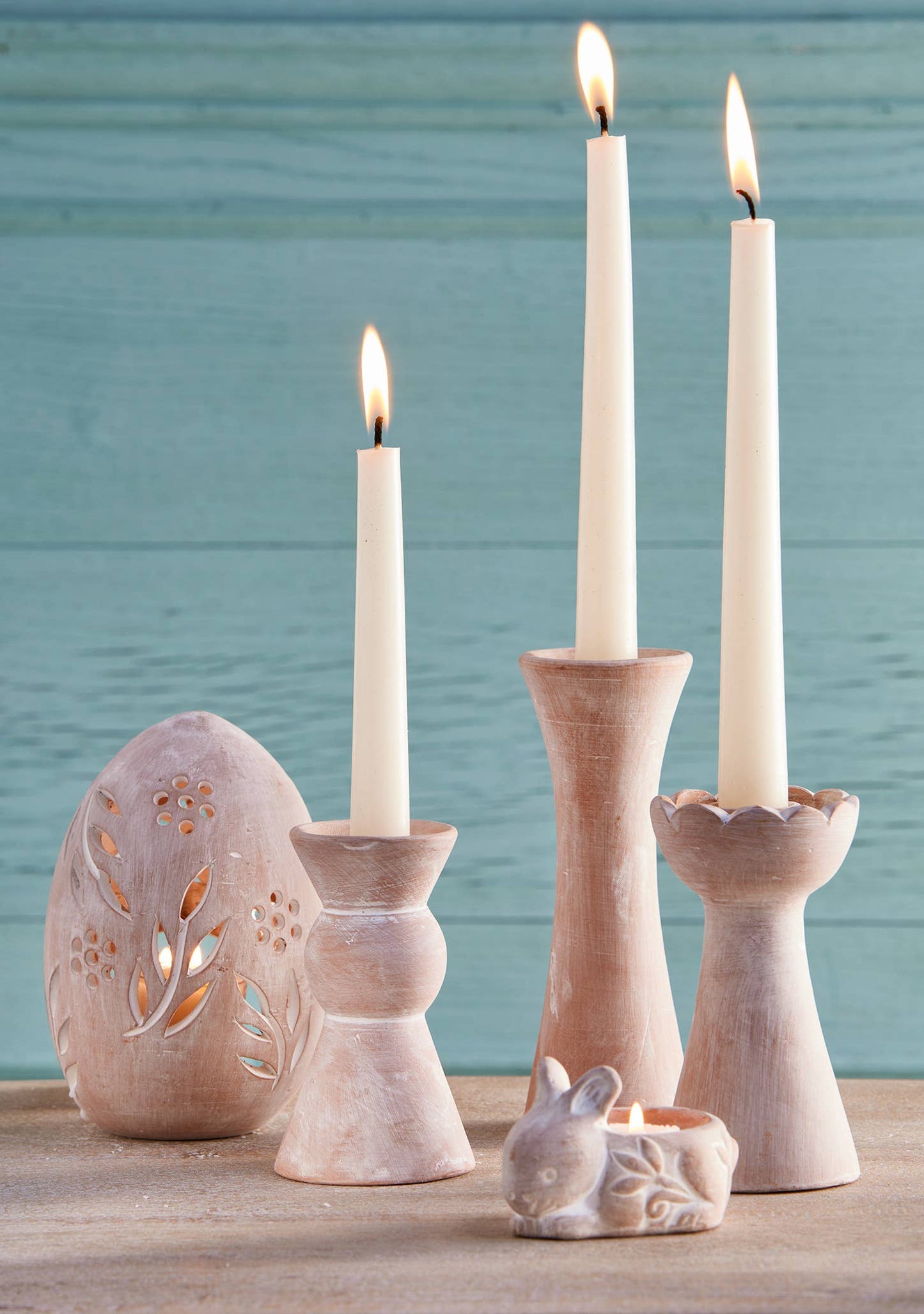 Terracotta Waterlily Candle Holder