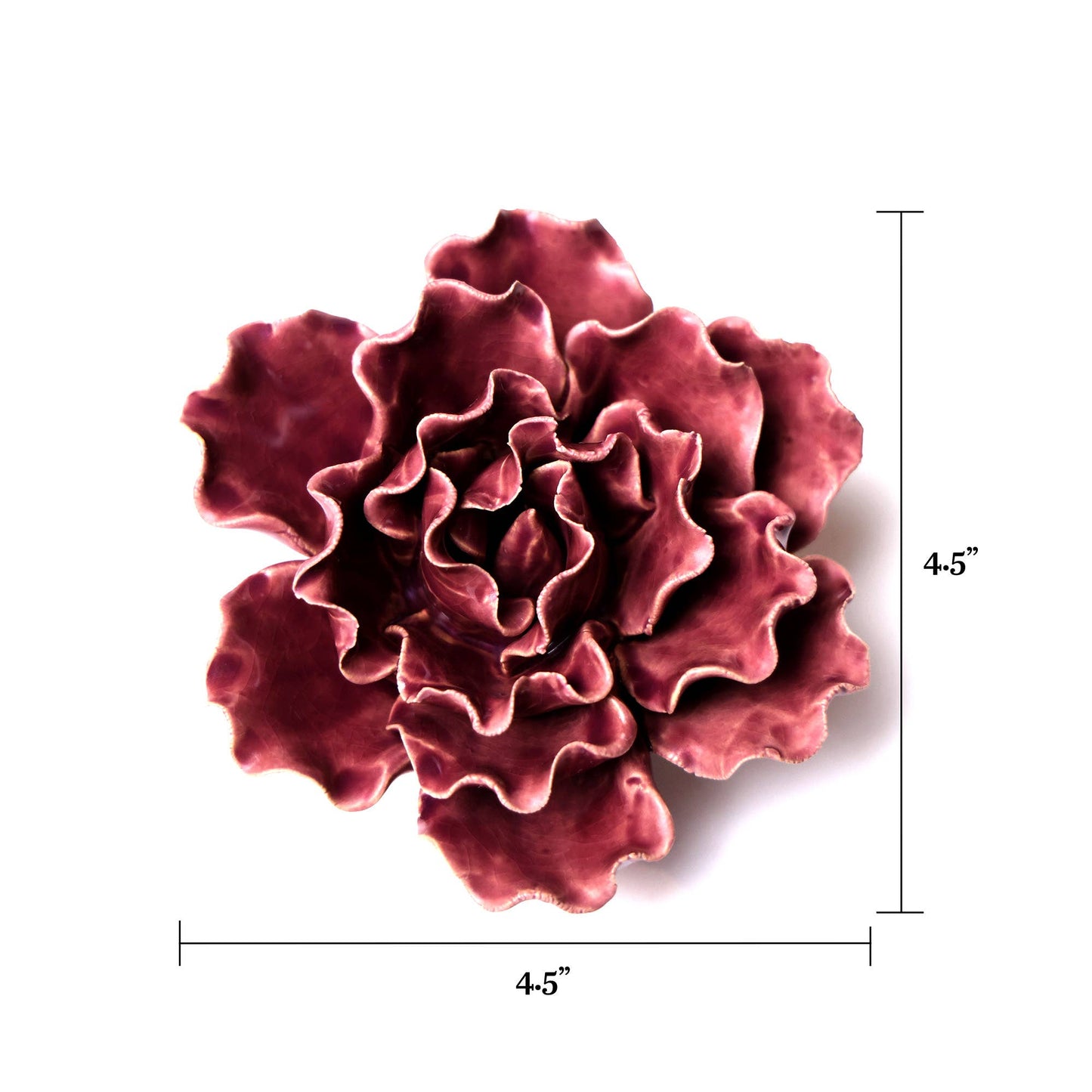 Ceramic Flower Lettuce Purple Medium