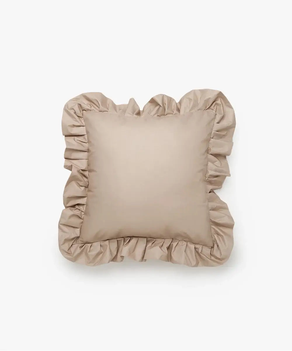 Outdoor Pillow Ruffle Beige