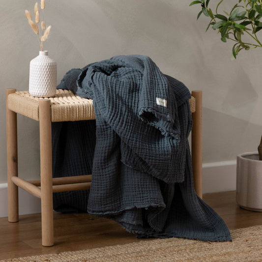 Lark Muslin Cotton Throw Dusk