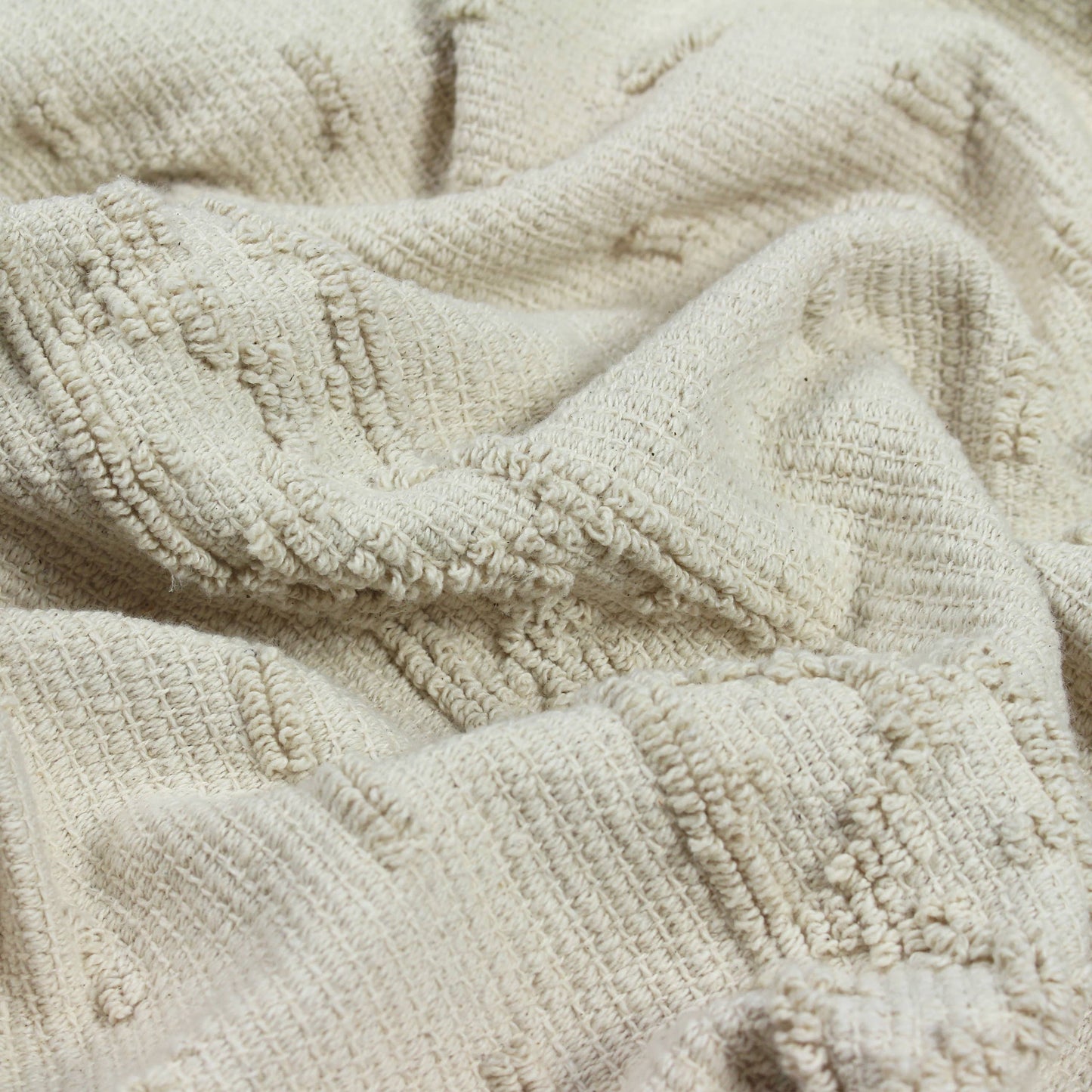 Boho Cotton Tufted Throw Ochre
