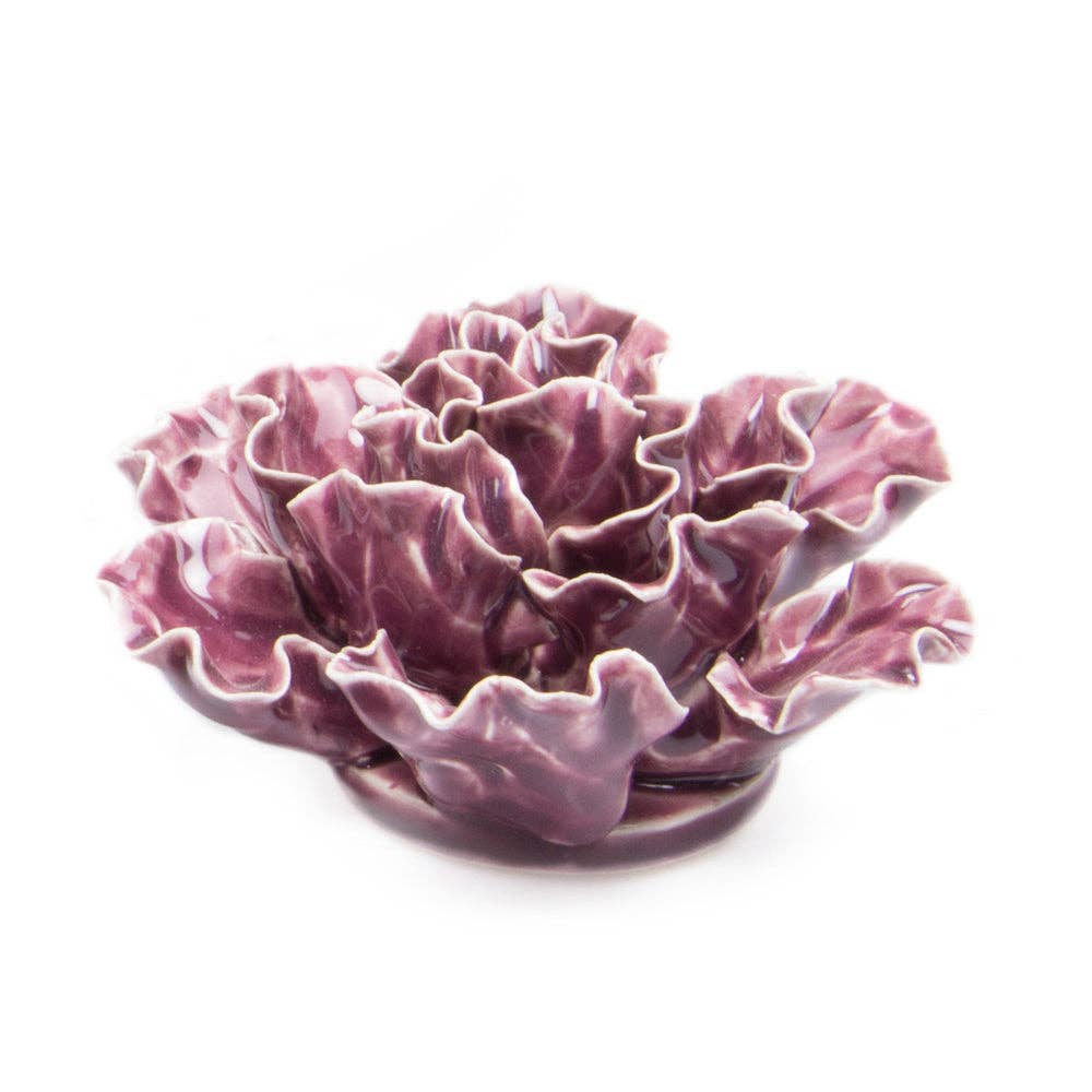 Ceramic Flower Lettuce Purple Medium