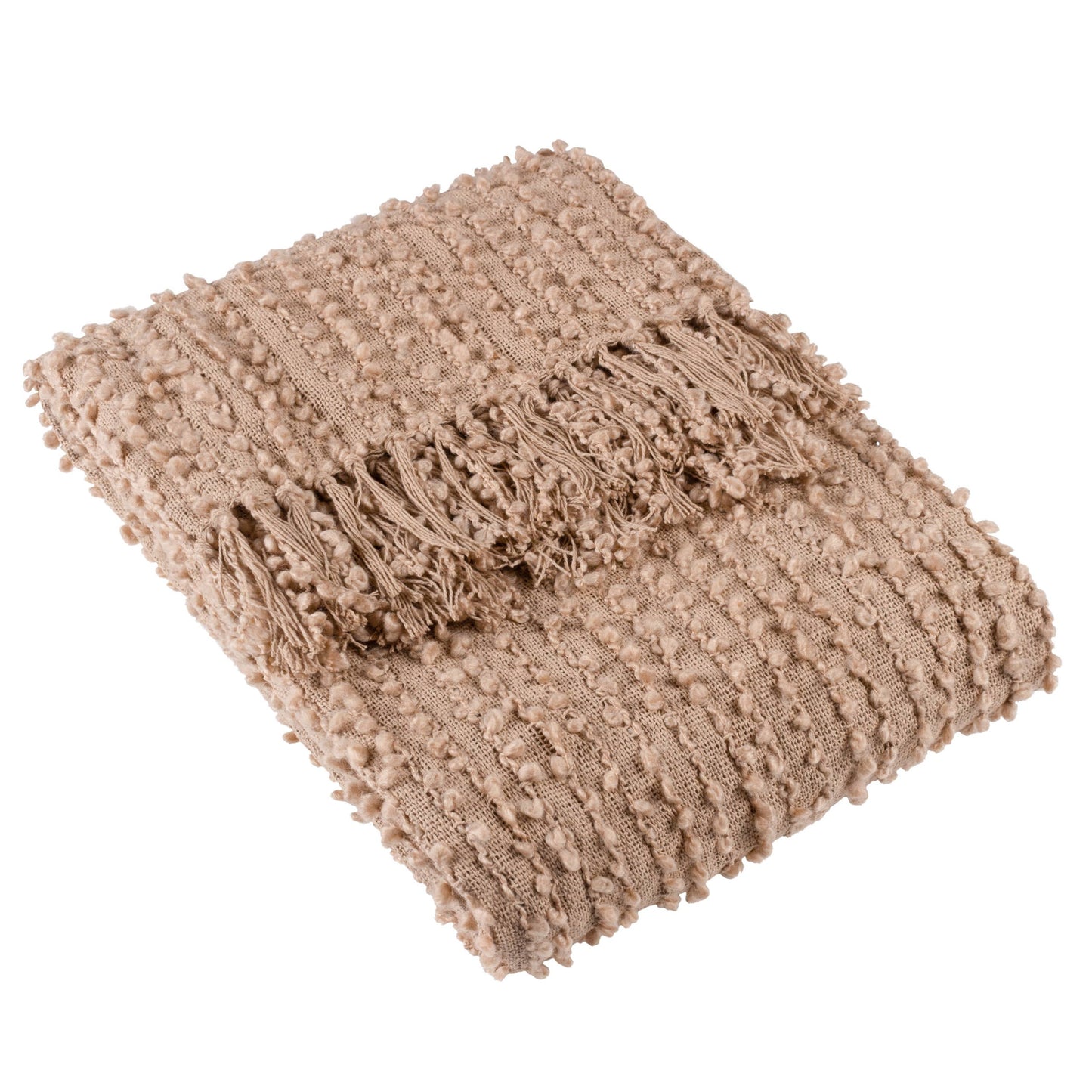 Arvo Woven Tasselled Throw - Plaster