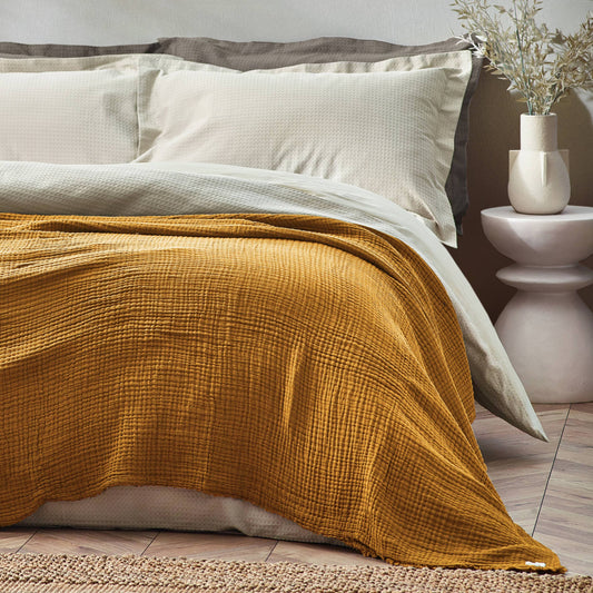 Lark Muslin Cotton Oversized Throw Cumin