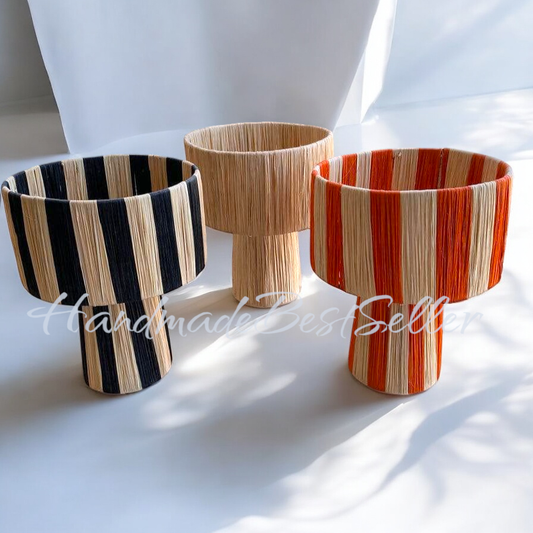 Handwoven Natural Raffia Lamp – Artisan Moroccan Table Light