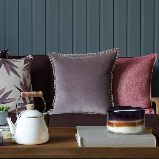 Stitch Embroidered edged Lavender Cushion