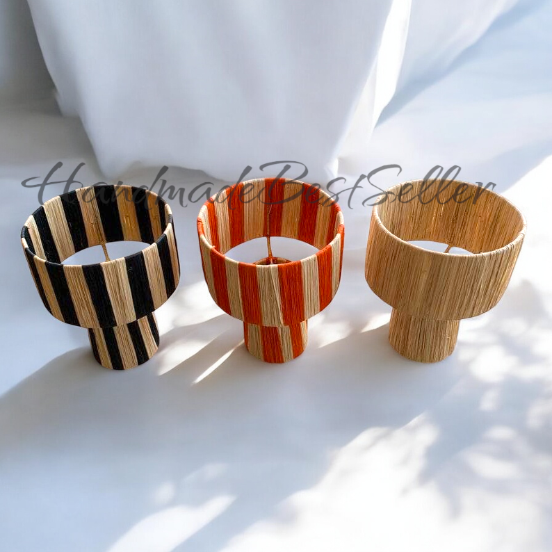 Handwoven Natural Raffia Lamp – Artisan Moroccan Table Light