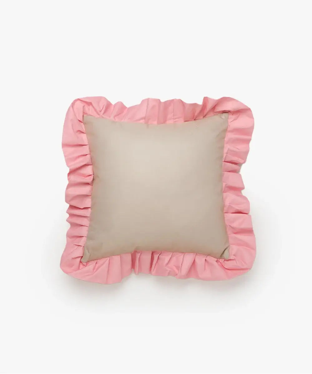 Outdoor Pillow Ruffle Beige/Pink