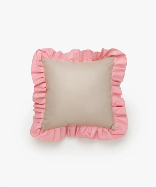 Outdoor Pillow Ruffle Beige/Pink