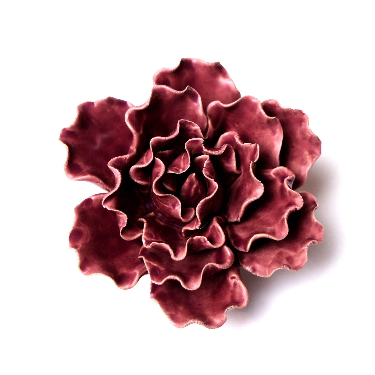 Ceramic Flower Lettuce Purple Medium
