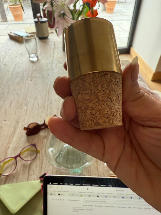 Brass Holder with cork to fit 18cm Simplicity vases