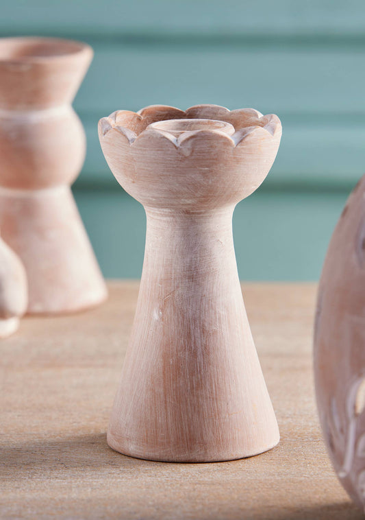 Terracotta Waterlily Candle Holder
