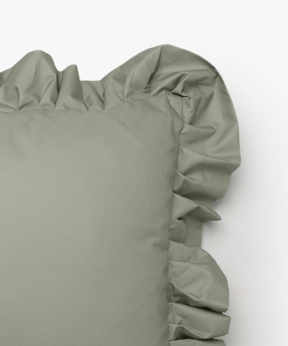 Outdoor Pillow Ruffle Green