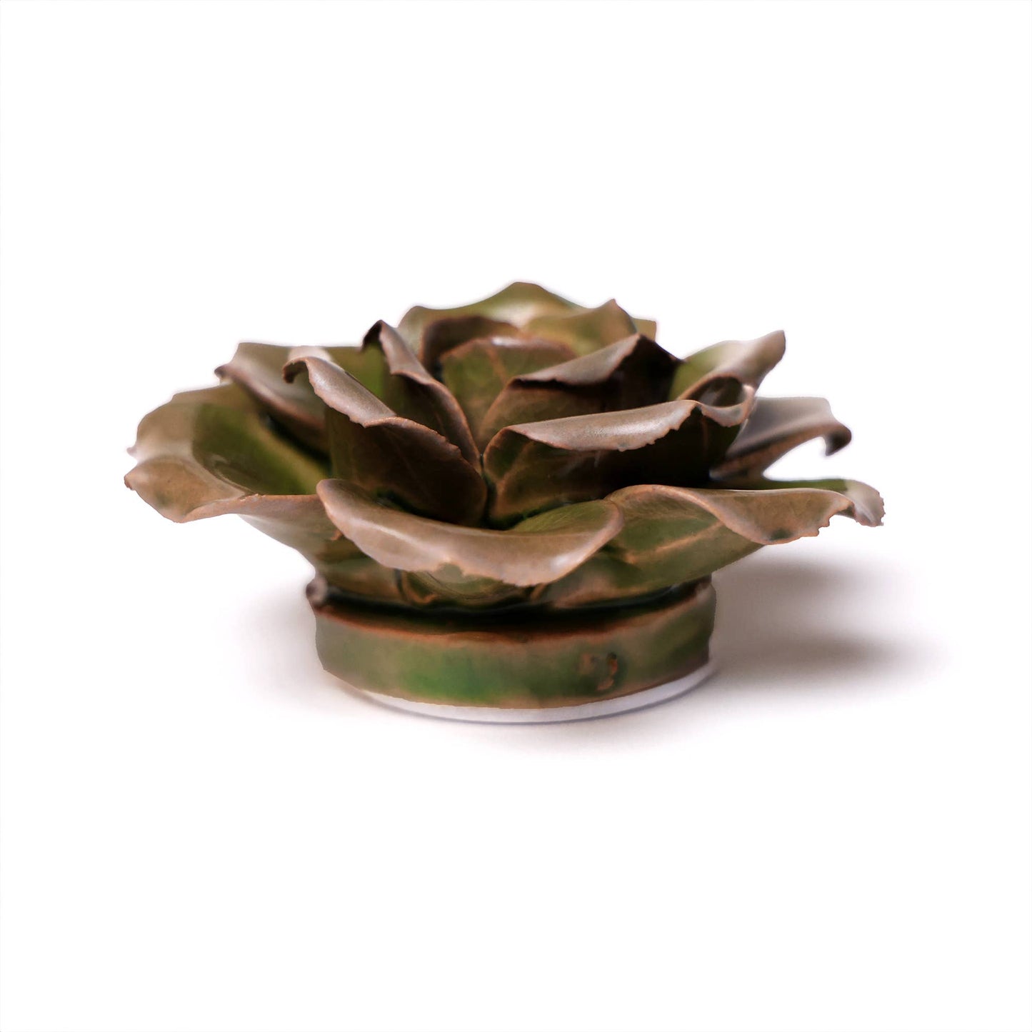 Ceramic Flower wall decor - Rose Green