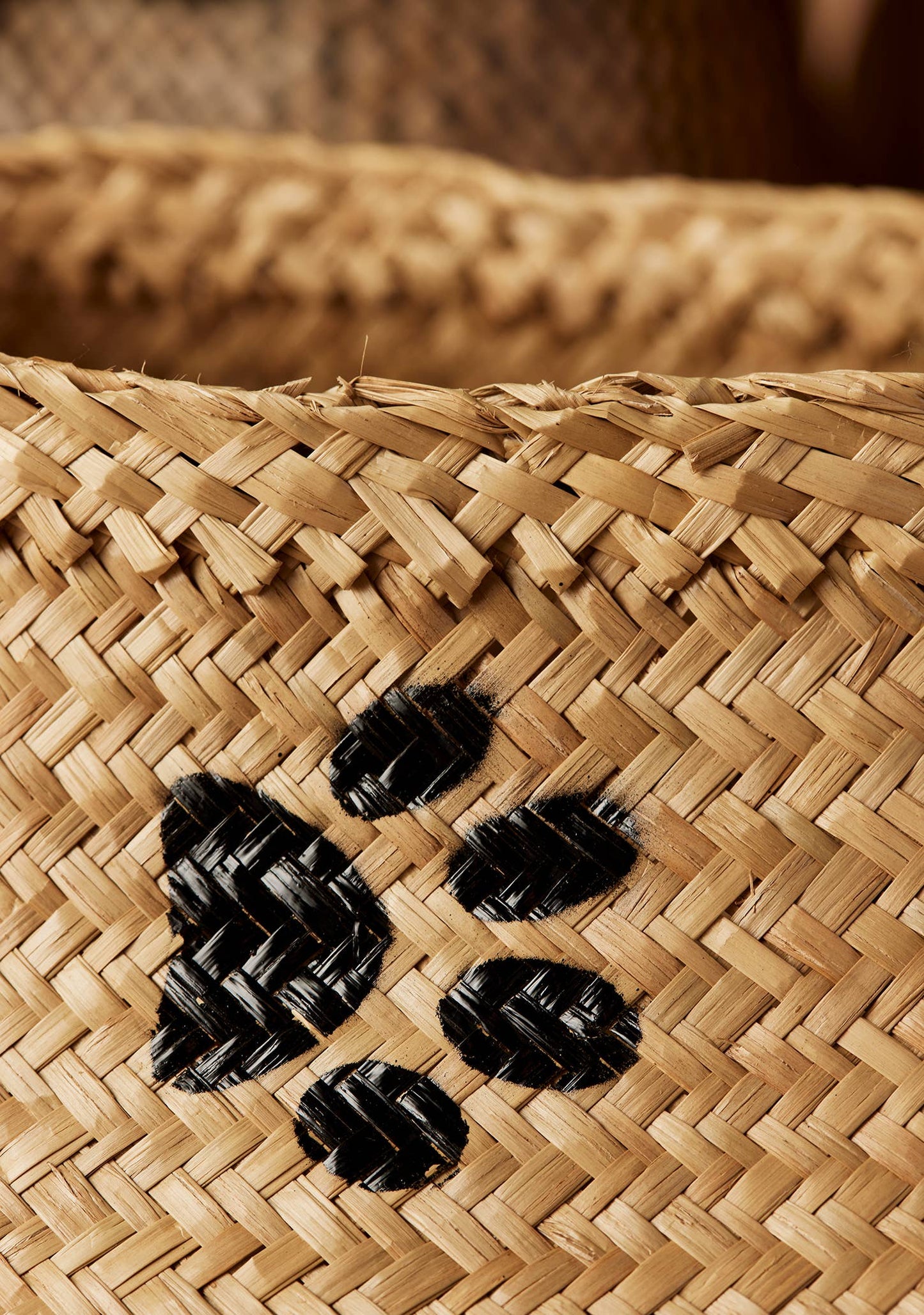 Paw Print Seagrass Basket Large